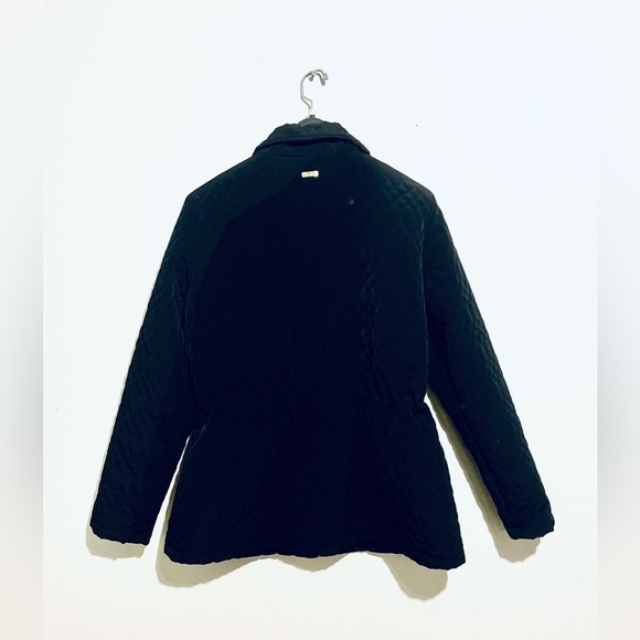 Ellen Tracy Black Quilt Winter Jacket XL Zip Drawstring Waist Plush Lining EUC - Picture 7 of 10